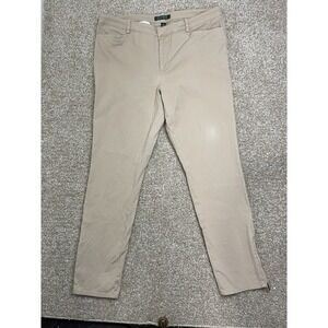 Lauren Ralph Lauren Pants Womens 12Khaki Slim Leg Stretch Trousers Career Office